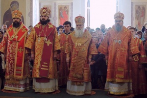 Епископ Гедеон принял участие в престольном празднике Спасского кафедрального собора Пятигорской епархии