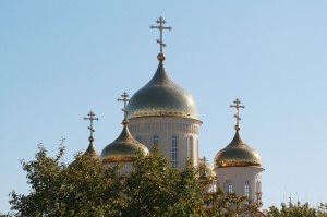 Купола строящегося кафедрального собора Георгиевской епархии