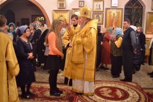 Епископ Гедеон возглавил всенощное бдение и Литургию в Георгиевском храме Георгиевска
