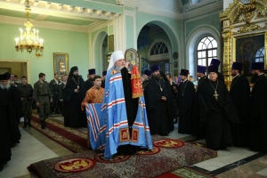 Епископ Гедеон принял участие во всенощном бдении в Андреевском соборе города Ставрополя