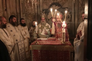 Епископ Гедеон принял участие в Божественной литургии в храме Гроба Господня в Иерусалиме
