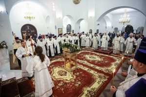 Епископ Гедеон сослужил митрополиту Кириллу за всенощным бдением во Владимирском соборе