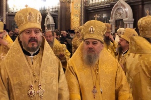 Епископ Гедеон сослужил Предстоятелям Иерусалимской и Русской Православных Церквей