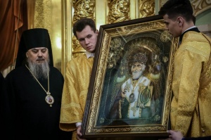 Епископ Гедеон принял участие в Божественной литургии в Казанском кафедральном соборе города Ставрополя