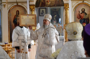 Епископ Гедеон совершил великое освящение Казанского храма села Спасского