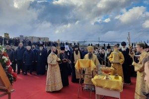 Епископ Гедеон принял участие в закладке камня в основание военного собора в честь святого благоверного князя Александра Невского в Махачкале