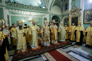 Епископ Гедеон принял участие во всенощном бдении в Андреевском соборе Ставрополя