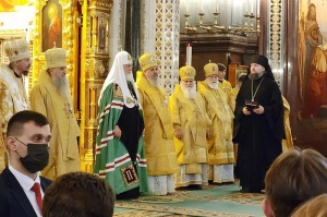 Святейший Патриарх Кирилл наградил епископа Гедеона орденом преподобного Серафима Саровского III степени